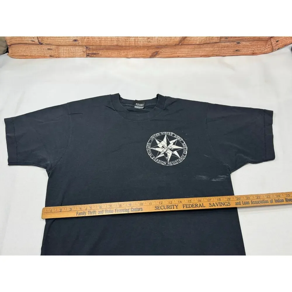United States Army Seres Screen Stars Best Vintage Size Large Black Shirt